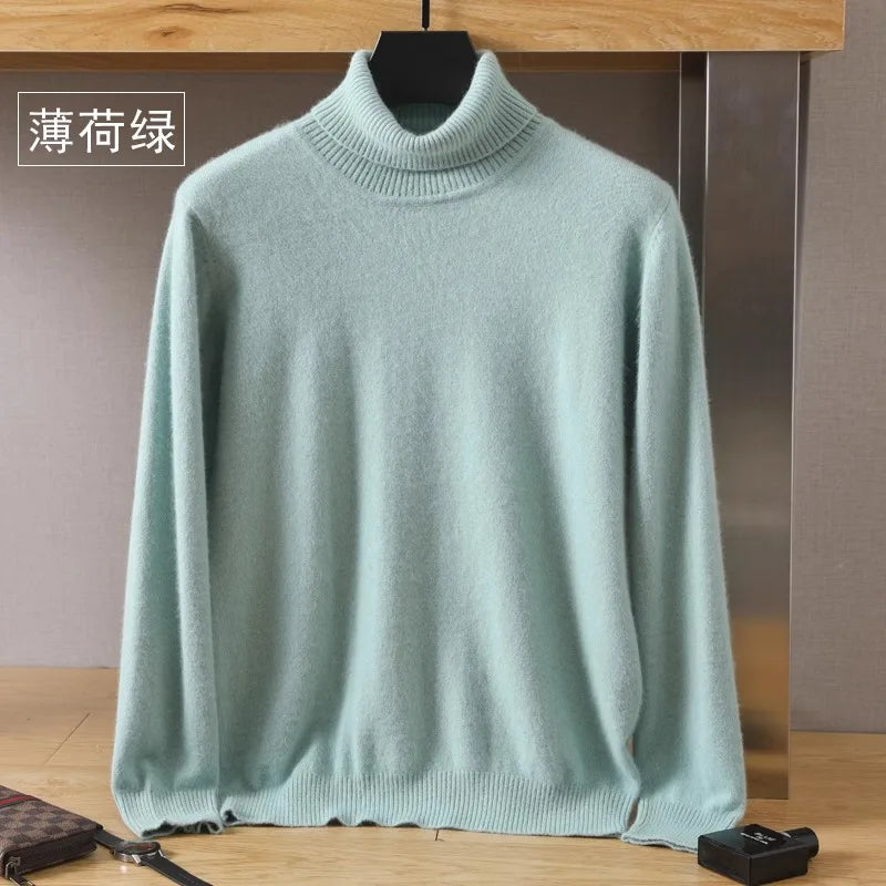 
                  
                    MOUNT Men's 100% pure Mink velvet Cashmere Sweater High Lapels Pullovers Knitted Winter New Tops...
                  
                