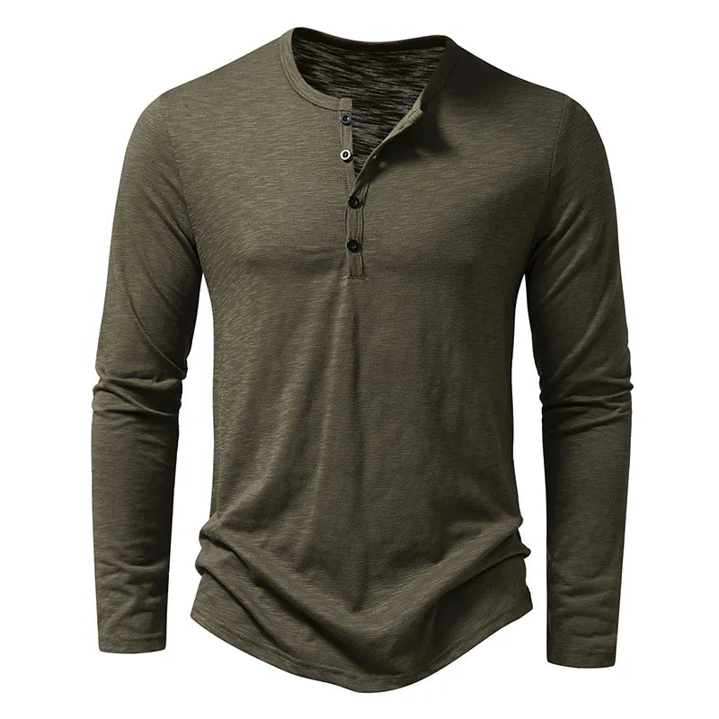 
                  
                    MOUNT Men's Cotton Button Henley neck Shirt Long Sleeve Casual Button Solid color Fashion T-Shirts
                  
                