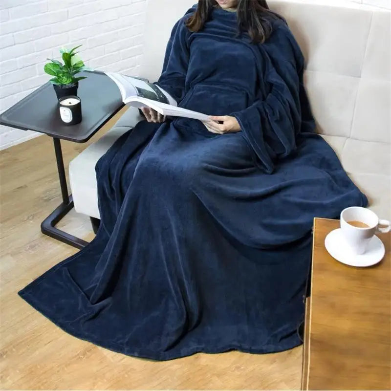 
                  
                    Home Wearable Adult Blanket Large Pocket Multifunctional Lazy Sleeve Blanket Antistatic Flannel Blanket TV Sofa Blanket
                  
                