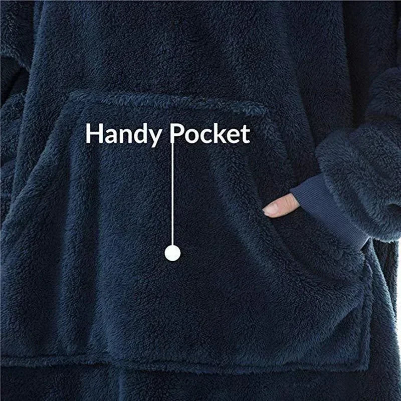 
                  
                    MIDSUM Winter Hooded Sweater Blanket Women Oversized Fleece Blanket With Sleeves Large Pocket Warm Thick TV Hoodie Robe Couple
                  
                