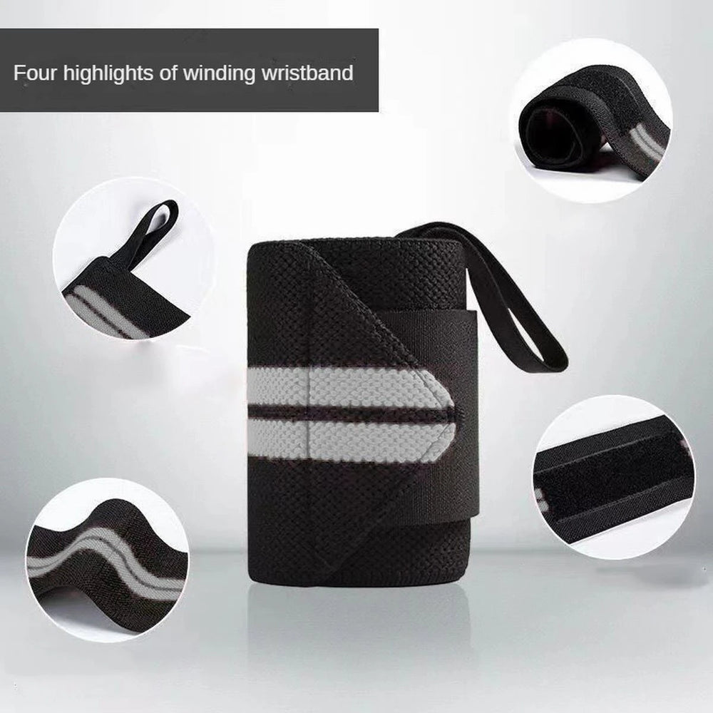 
                  
                    1 pair of bandage wrapped wristbands for professional use in weightlifting and gym training
                  
                
