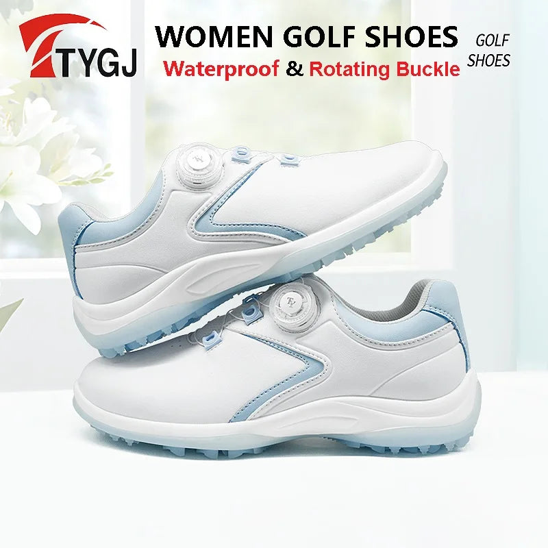 Rotating Buckle Golf Shoes Ladies Waterproof Anti-slip