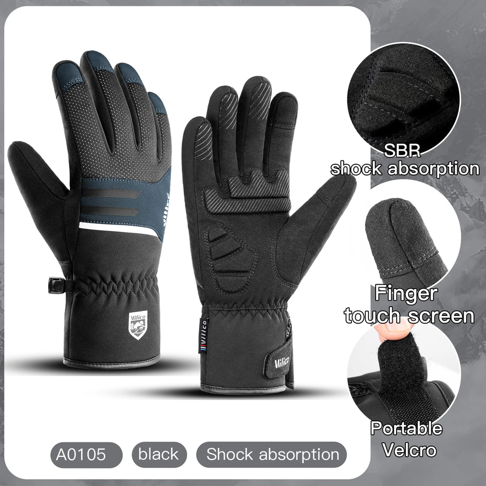 
                  
                    Black Winter Warm Full Waterproof Fingers Cycling Outdoor Sports Running Motorcycle Snowboard Touch Screen Fleece Skiing Gloves
                  
                