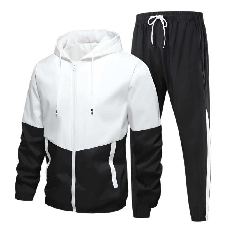 Spring Autumn Men's Casual Tracksuit Running Jogging Athletic Sports Set Fitness 2 Pieces Jacket + Sweatpants Track Suits 6XL