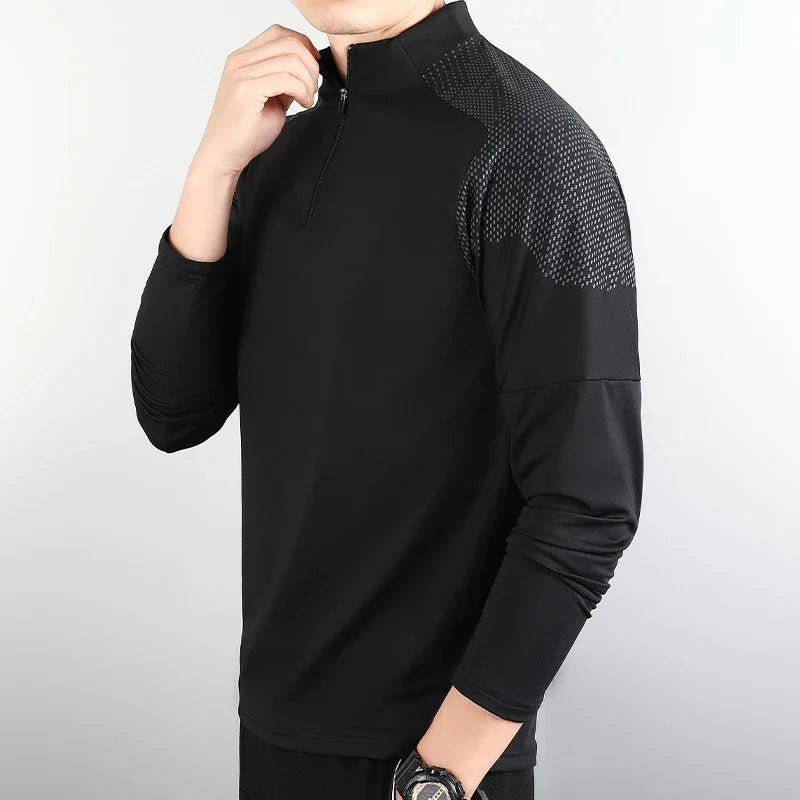 
                  
                    MOUNT High Quality Men Casual Long Sleeves with Half Zip Quick Dry Breathable Running Shirt...
                  
                