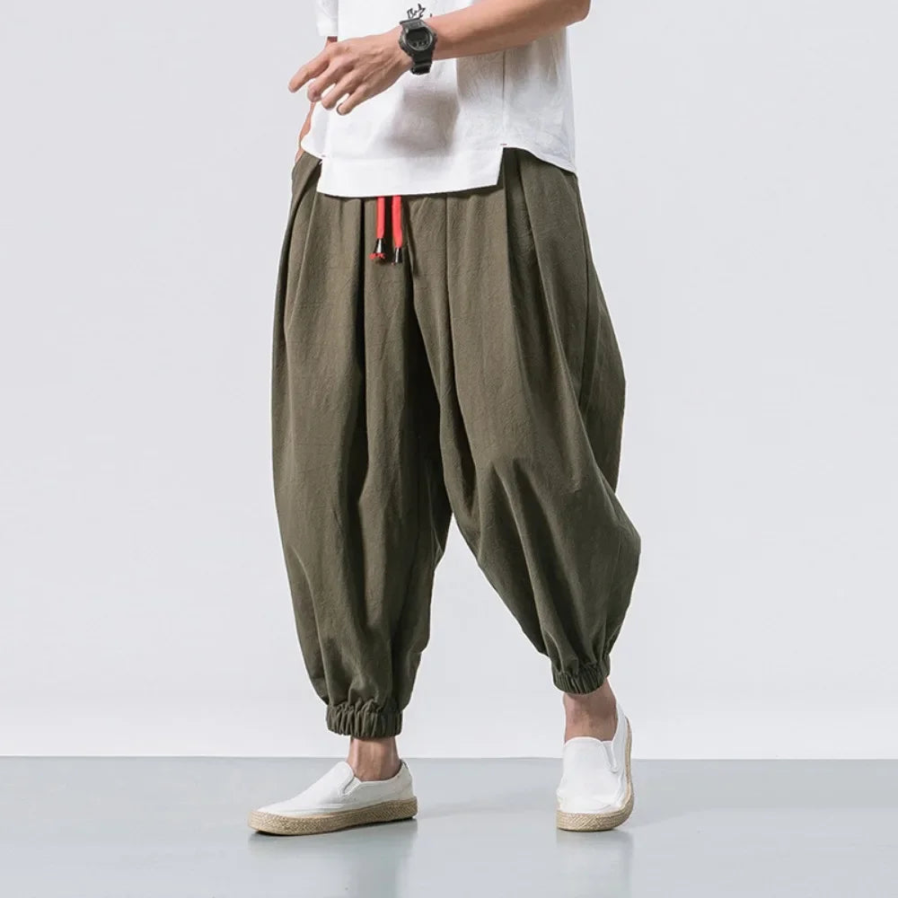 
                  
                    MOUNT New Trendy Men Harem Pants Loose Oversized Style Cotton and Linen High Quality Jogger...
                  
                