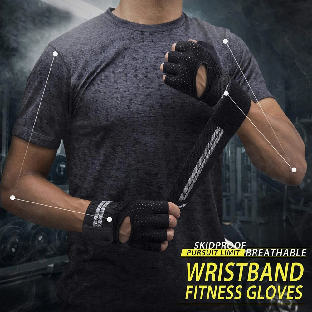 
                  
                    1 Pair Dumbbell Gloves Men Women Weightlifting Crossfit Bodybuilding Workout Sport Gym Training Gloves Non-slip Wrist Protector
                  
                