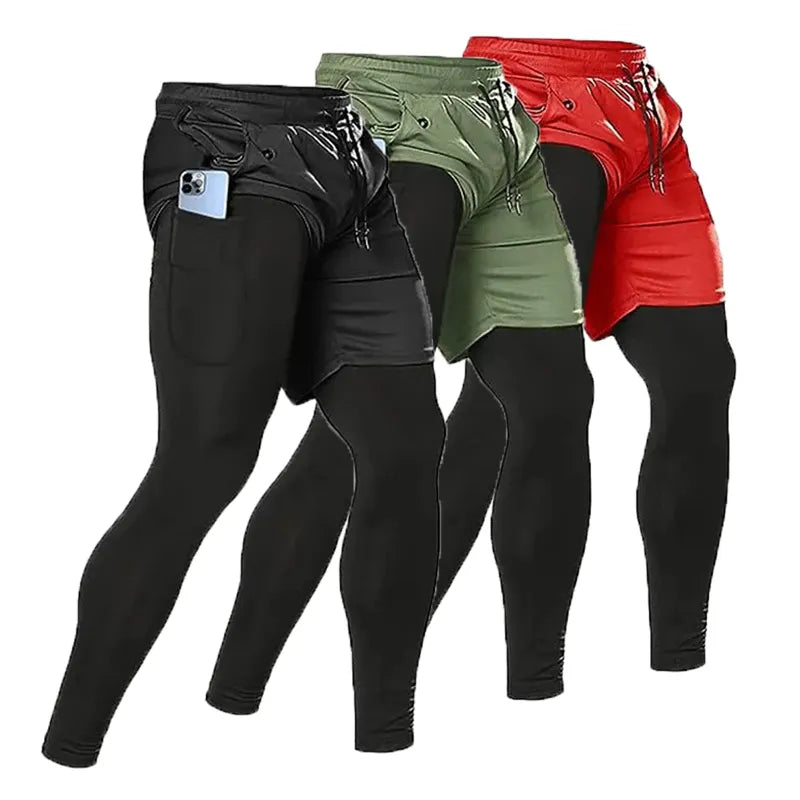 
                  
                    Compression Running Pants Men Double-deck 2 in 1 Sportswear Jogging Trousers Gym Training Tracksuit Workout Sport Sweatpants Men - MOUNT
                  
                