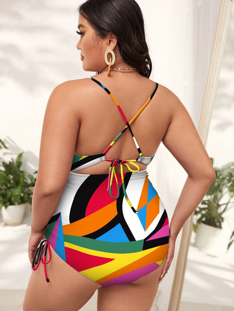 
                  
                    Plus Size Swimwear Women 2024 Push Up Bikini One Piece Swimsuit Print Beachwear Tankini Swimming Bathing Suit Female Large 4XL
                  
                