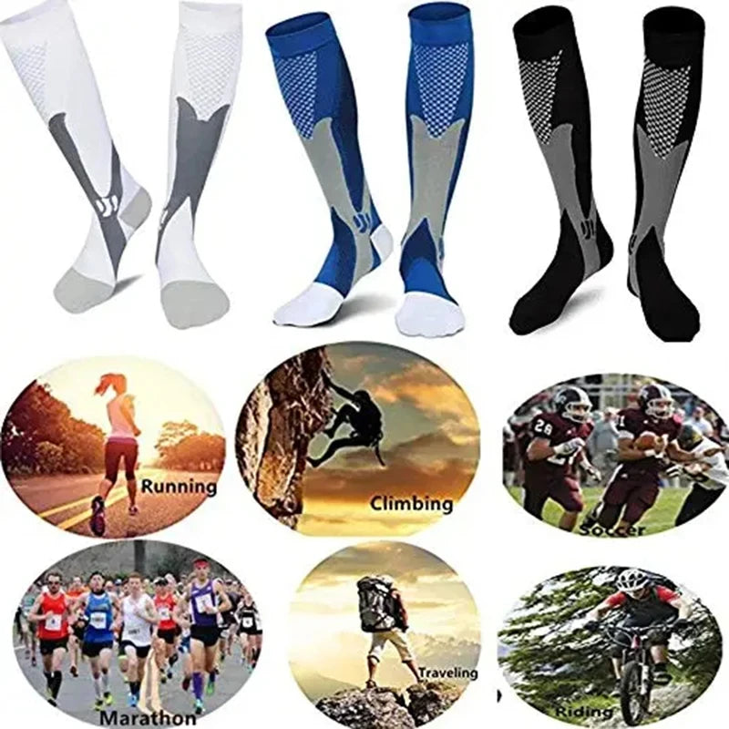 
                  
                    Unisex Compression Socks Football Running Basketball Bicycle Nylon Sports Socks 20-30mmHg Promote Blood Circulation Anti Fatigue
                  
                