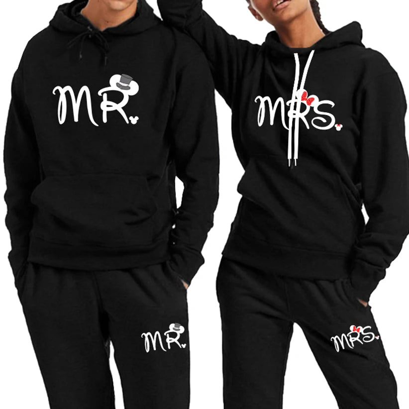 
                  
                    Lover Tracksuit Mr or Mrs Print Spring Autumn Fleece Couple Hoodie and Pants 2 Pieces Set Fashion Casual Women Men Sportwear - MOUNT
                  
                