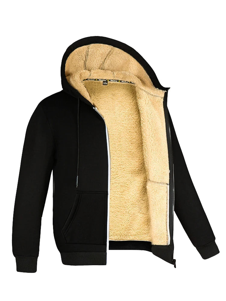 
                  
                    Winter Lambswool Coats Thicken Warm Jackets Long Sleeve Zipper Hoodies Casual Sports Fleece Black Coat Hooded Men Women Jacket
                  
                