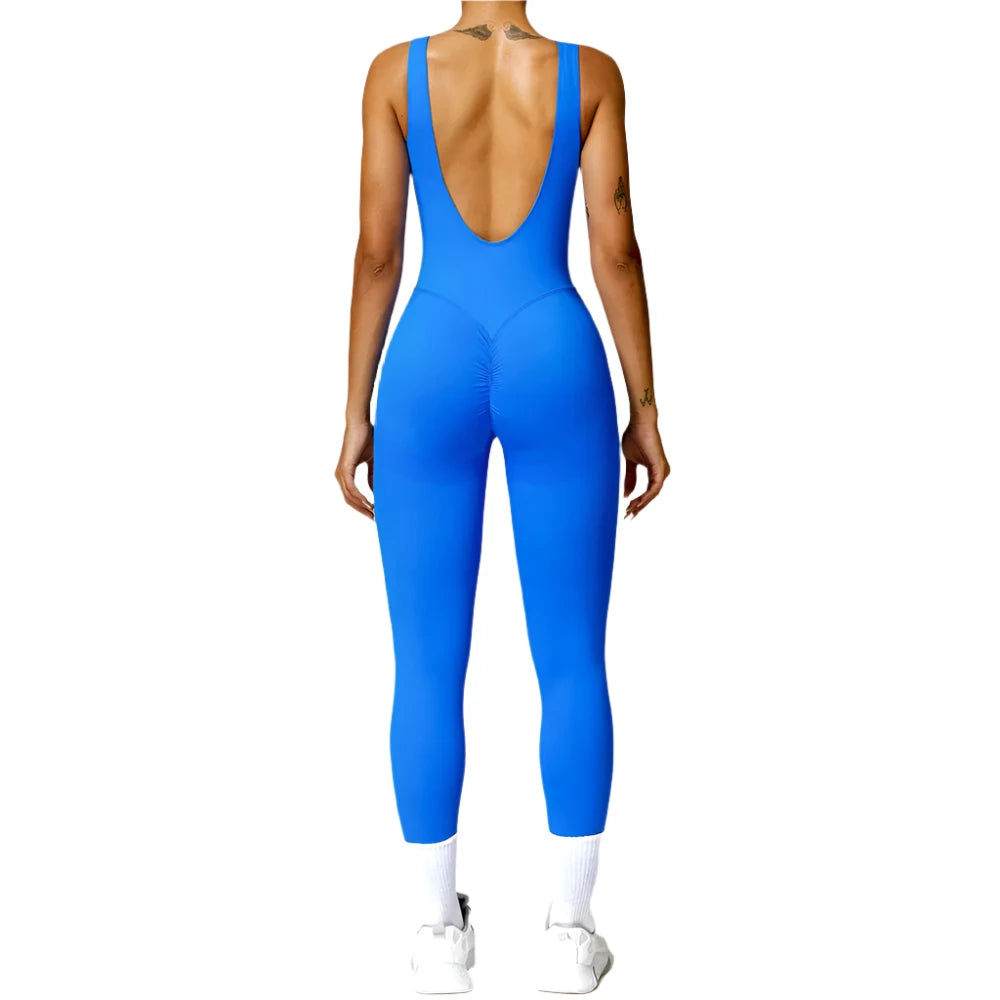 Gym Clothing Backless Set Short Fitness Bodysuit Siamese Workout Tracksuit Push Up Sportswear Women Jumpsuit One-piece Yoga Suit