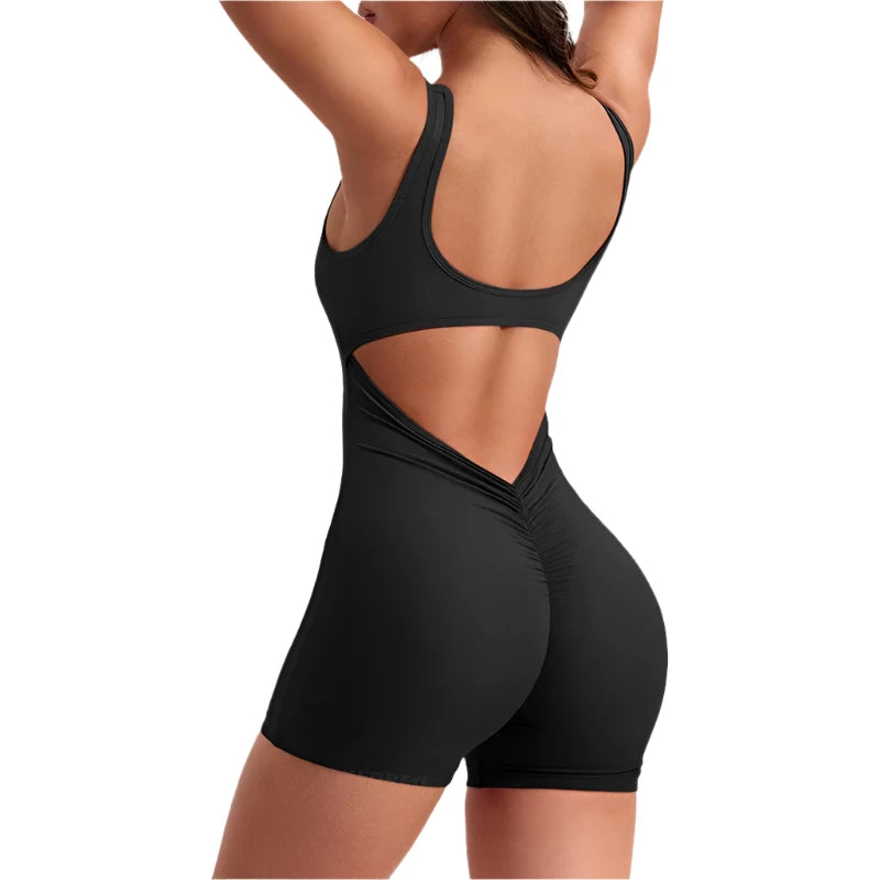 One-Piece Yoga Jumpsuit Skinny Short Sportswear Woman Gym Clothing Workout Clothes Fitness Stretch Bodysuit For Women tracksuit