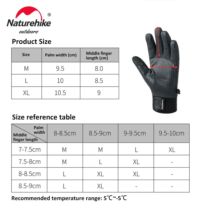 
                  
                    Naturehike GL05 Gloves Touch Screen Mountain Riding Cycling Sports Winter Warm Fleece Anti-slip Waterproof Outdoor Fishing Glove
                  
                