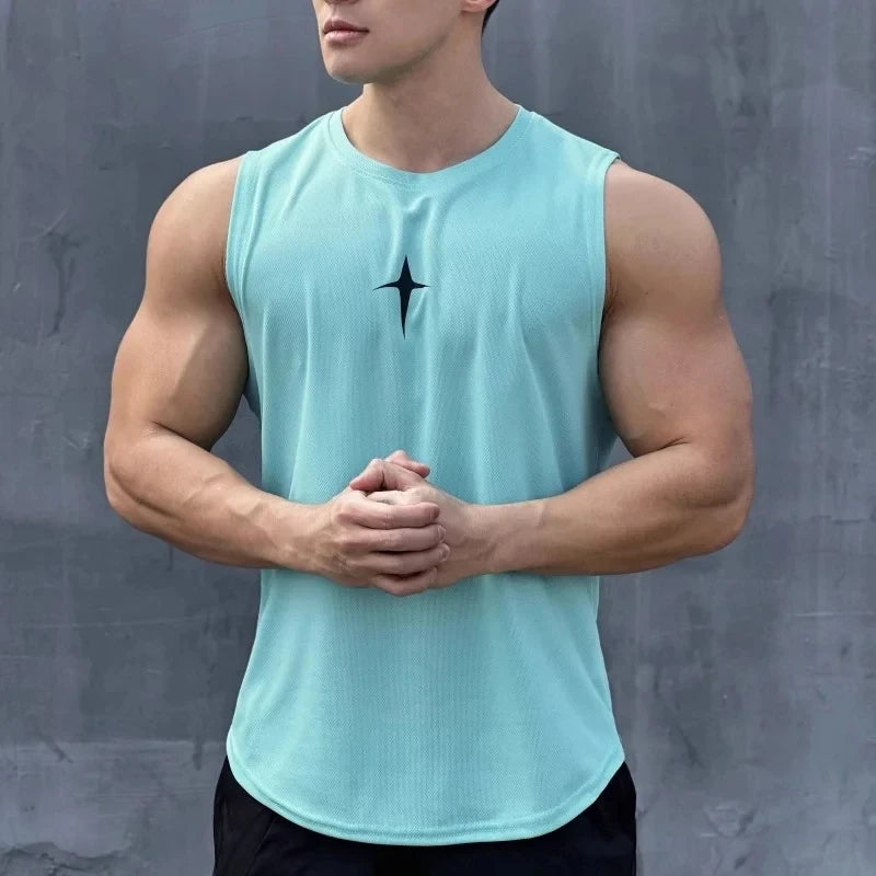 
                  
                    MOUNT summer Sleeveless vest outdoor sport tank top running fitness undershirt quick drying round neck gym T-shirt men Breathable top
                  
                