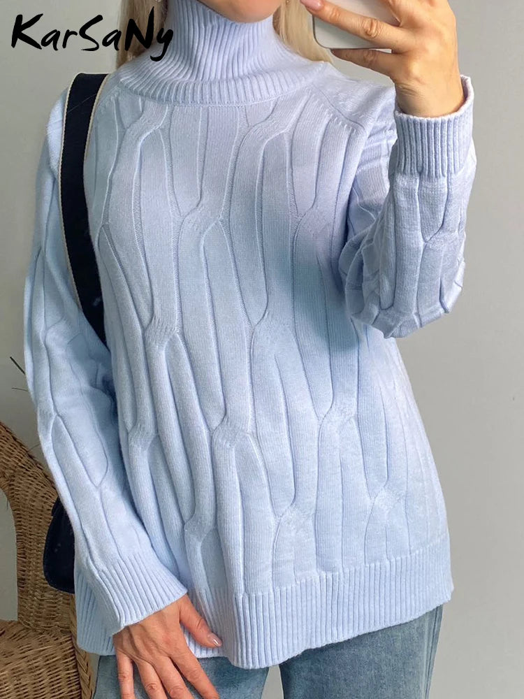 
                  
                    MOUNT Knitted Pullover Sweater Turtleneck Women Elegant Oversized Thick Jumpers Autumn Warm High...
                  
                