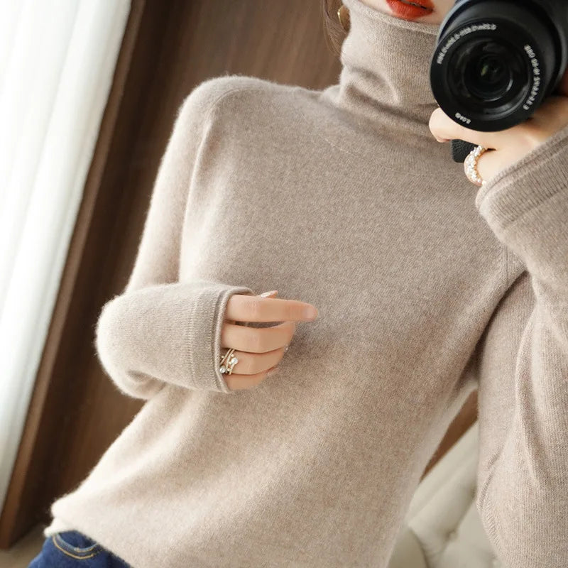 
                  
                    MOUNT Autumn Winter Women Sweaters Turtleneck Long Sleeve Solid Slim Fit Basic Knit Tops Warm...
                  
                