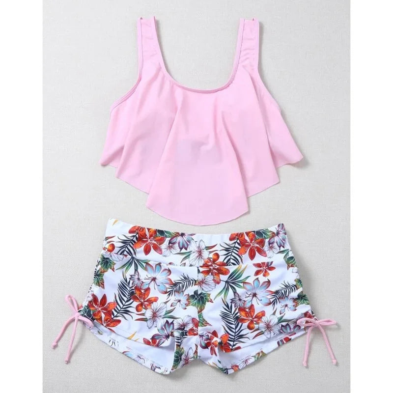 
                  
                    Summer Ruffles Swimsuits Tankini Sets Female Swimwear Sports Beach Wear Two-Piece Bathing Suits Pool Women Swimming Suit 2024
                  
                