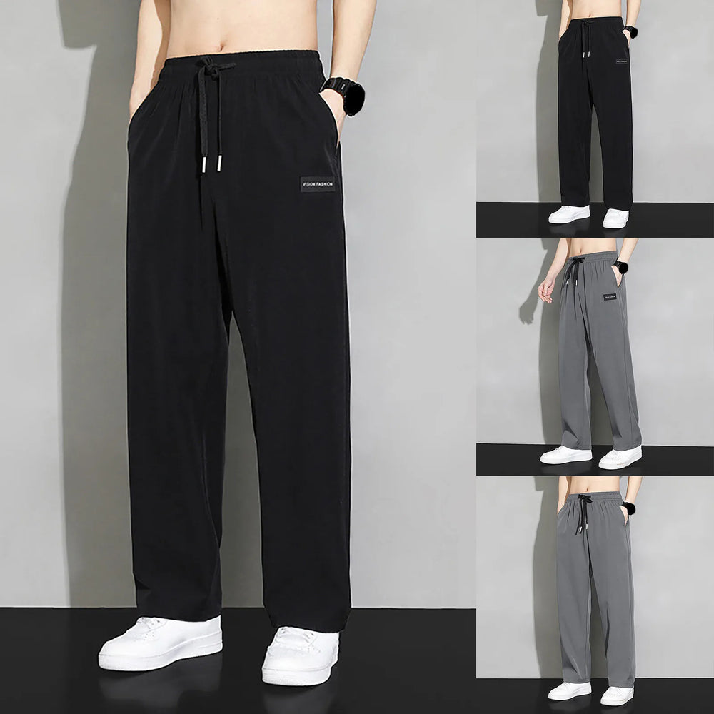 Sport Loose Man Casual Pants Straight Waist Drawstring Autumn Warm Fashion Hip Hop Streetwear Elastic Men Joggers Trousers 2024