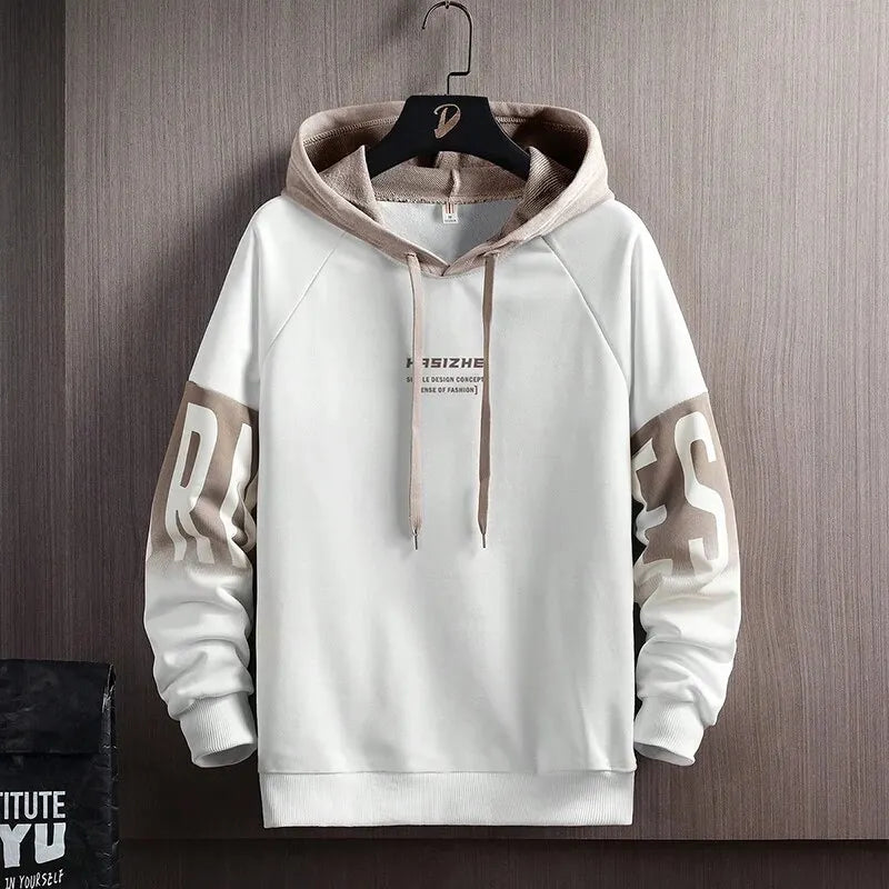 
                  
                    Men's Fall/Winter New Casual And Versatile Contrast Monogram Print Long Sleeve Hooded Sweatshirt
                  
                