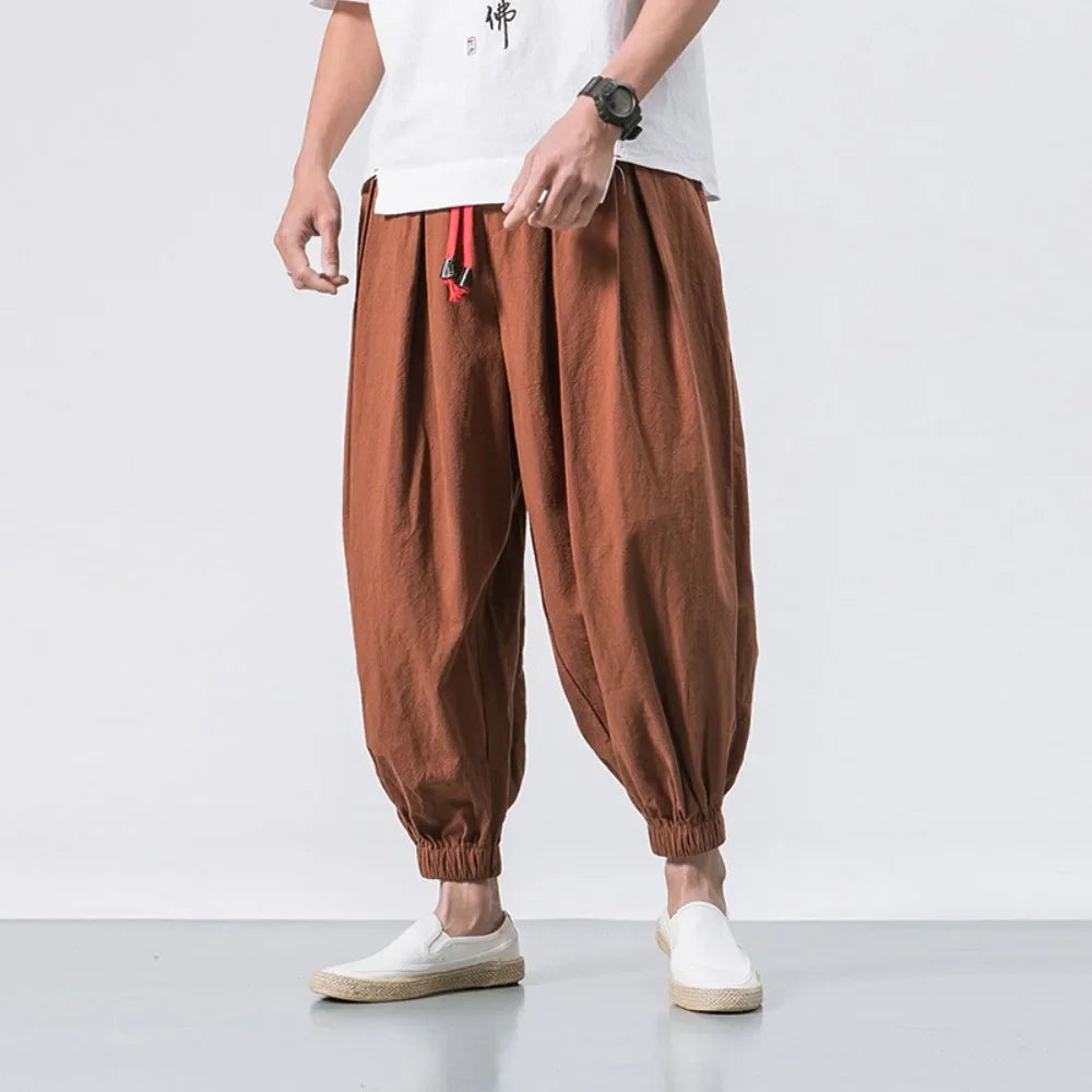 
                  
                    MOUNT New Trendy Men Harem Pants Loose Oversized Style Cotton and Linen High Quality Jogger...
                  
                