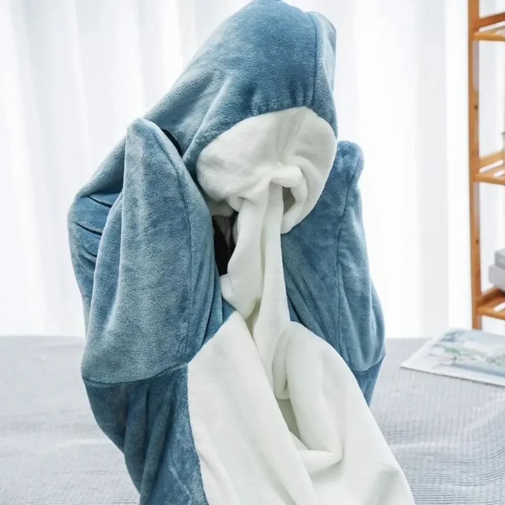 
                  
                    Shark Blanket Adult Cartoon Sleeping Bag Pajama Hooded Warm Flannel Funny Homewear Shark Onesie Sleeping Bag Winter Warm Blanket
                  
                