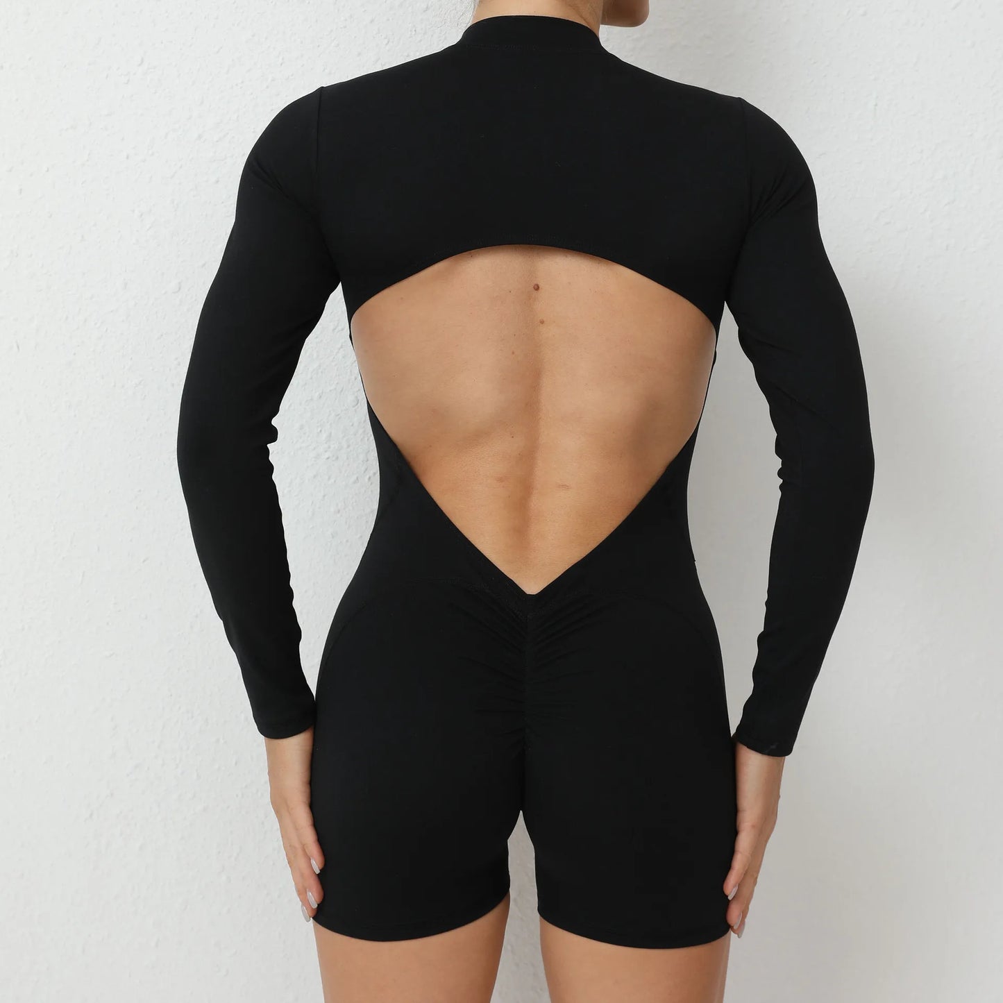
                  
                    Halter Bodysuits Long Sleeved Jumpsuit Women Sport One Pieces Shorts Set Sexy Fitness Overalls Yoga Workout Sportswear Woman Gym
                  
                