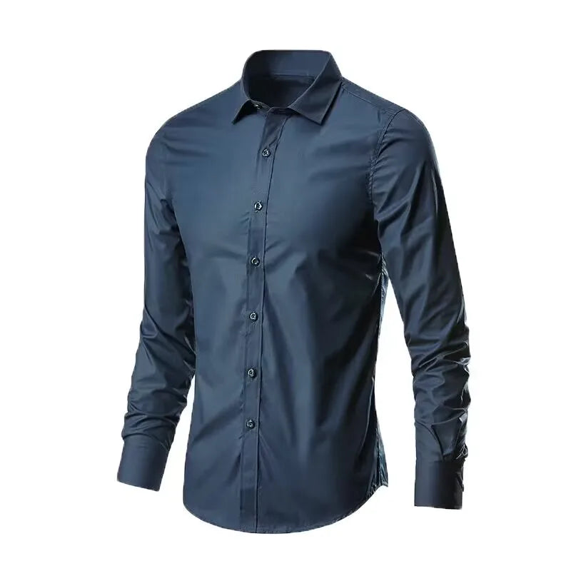 
                  
                    MOUNT Men's Elastic Spring And Autumn New long Sleeve Shirt Anti-wrinkle Free ironing Business...
                  
                