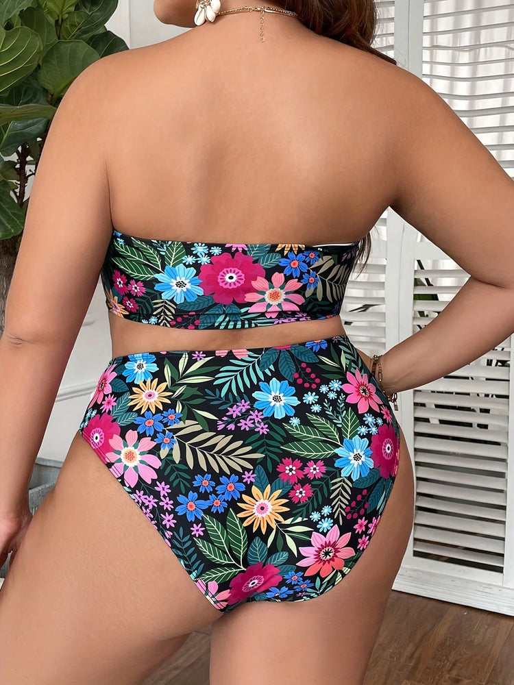 
                  
                    VigoJany 2024 Print Bandeau 2 Piece Plus Size Bikini Set Women Push Up High Waist Large Big Swimsuit Beach Chubby Bathing Suit
                  
                