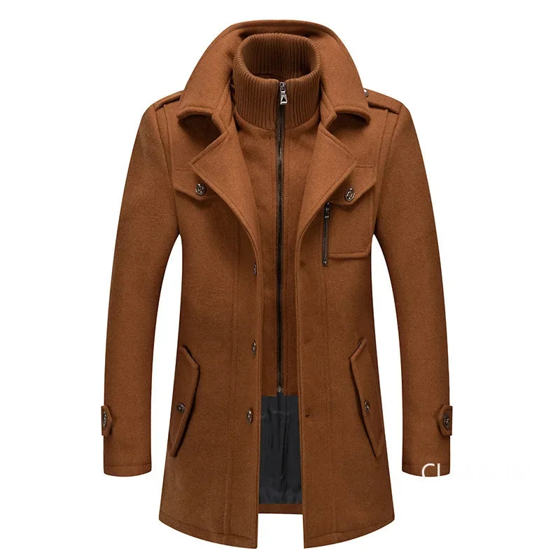 
                  
                    Men Cashmere Trench Coats Winter Jackets Overcoats Wool Blends High Quality New Winter Coats Male Business Casual Trench Coats 4
                  
                