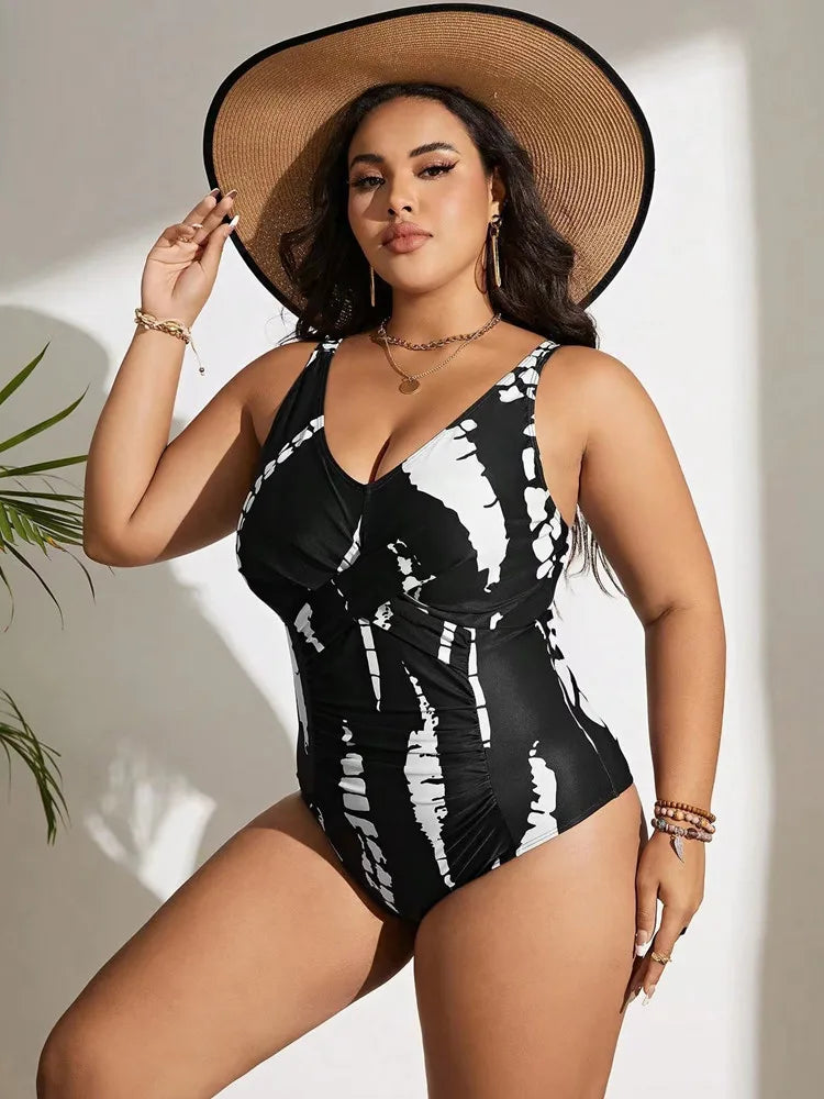 
                  
                    Plus Size Swimsuit Woman One-Piece Bikini Push Up 2024 High Waist Swimwear Women Bathing Suit Beach Swimming Suit Monokini
                  
                