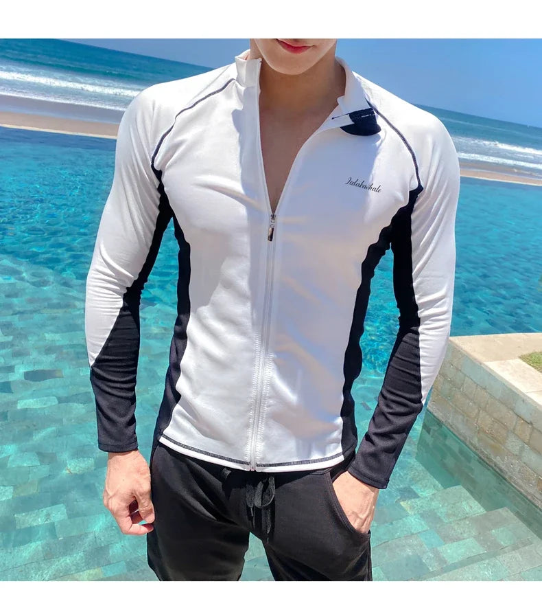 
                  
                    Long Sleeve Rash Guards Swimwear Women 2024 Patchwork Couple Two-Piece Swimsuit Men Surfing Swimming Suit Beach Diving Bath Suit
                  
                