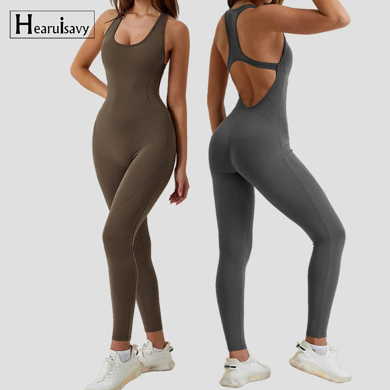 Gym Set Women Sports One Piece Suit Training Yoga Clothes Women Fitness Rompers Stretch Sports Jumpsuit Female Workout Bodysuits - MOUNT