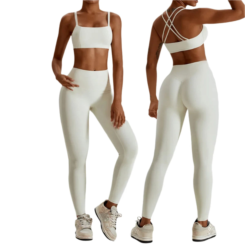 New Yoga Set 2 Pieces Women's Tracksuit Seamless Workout Sportswear Gym High Waist Leggings Fitness Sports Suits High Quality