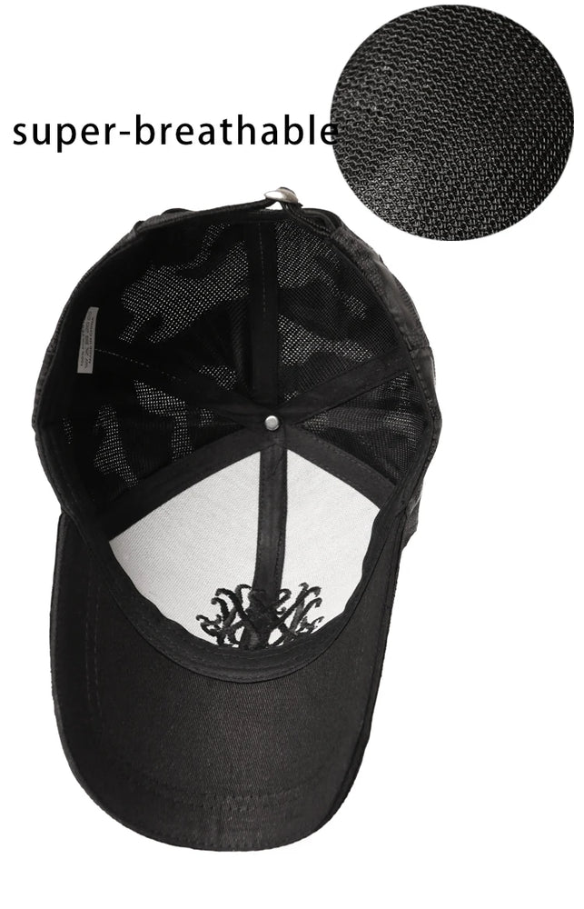 
                  
                    Men's Black Baseball Cap Embroidery Totem Military Camouflage Trucker Hat New Hip Hop Luxury Summer Sun Male  Sport Mesh Brand - MOUNT
                  
                