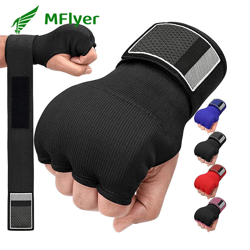 Boxing Hand Wrap Inner Gloves Half Finger Gel Boxing Glove for Muay Thai MMA Kickboxing Martial Arts Punching Speed Bag Training