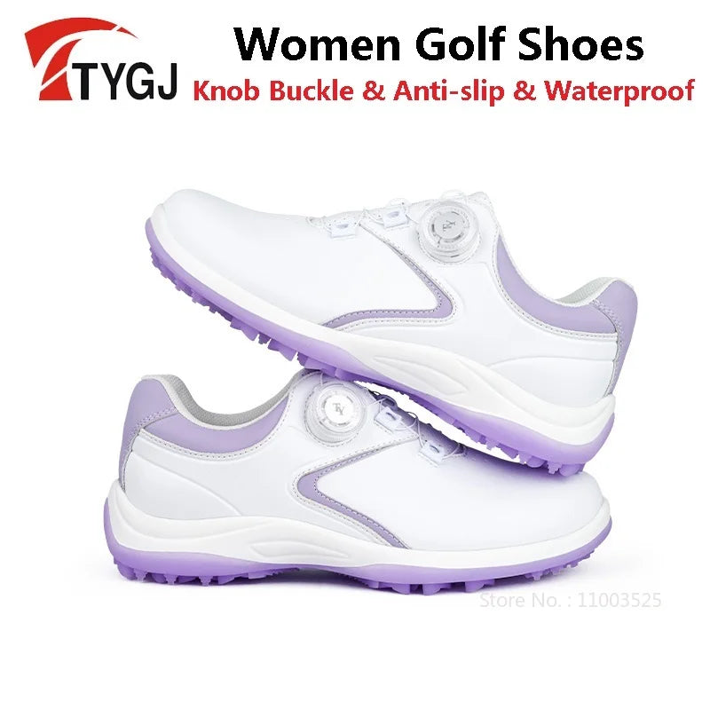 TTYGJ Ladies Rotating Buckle Golf Shoes Women Waterproof Damping
