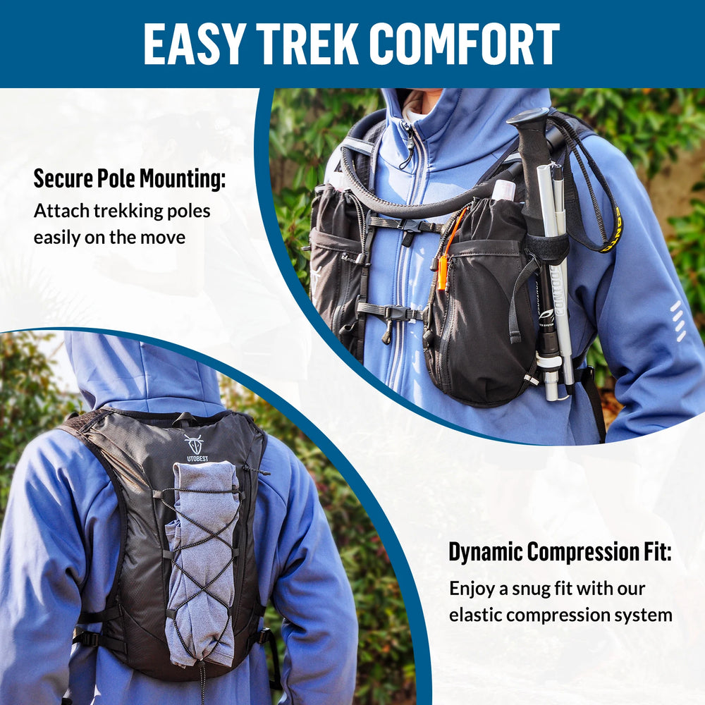 
                  
                    UTOBEST Trail Running Backpack 10L Ultra Lightweight Hydration Vest with 2L Water Bladder for Outdoor Hiking Cycling Marathon
                  
                