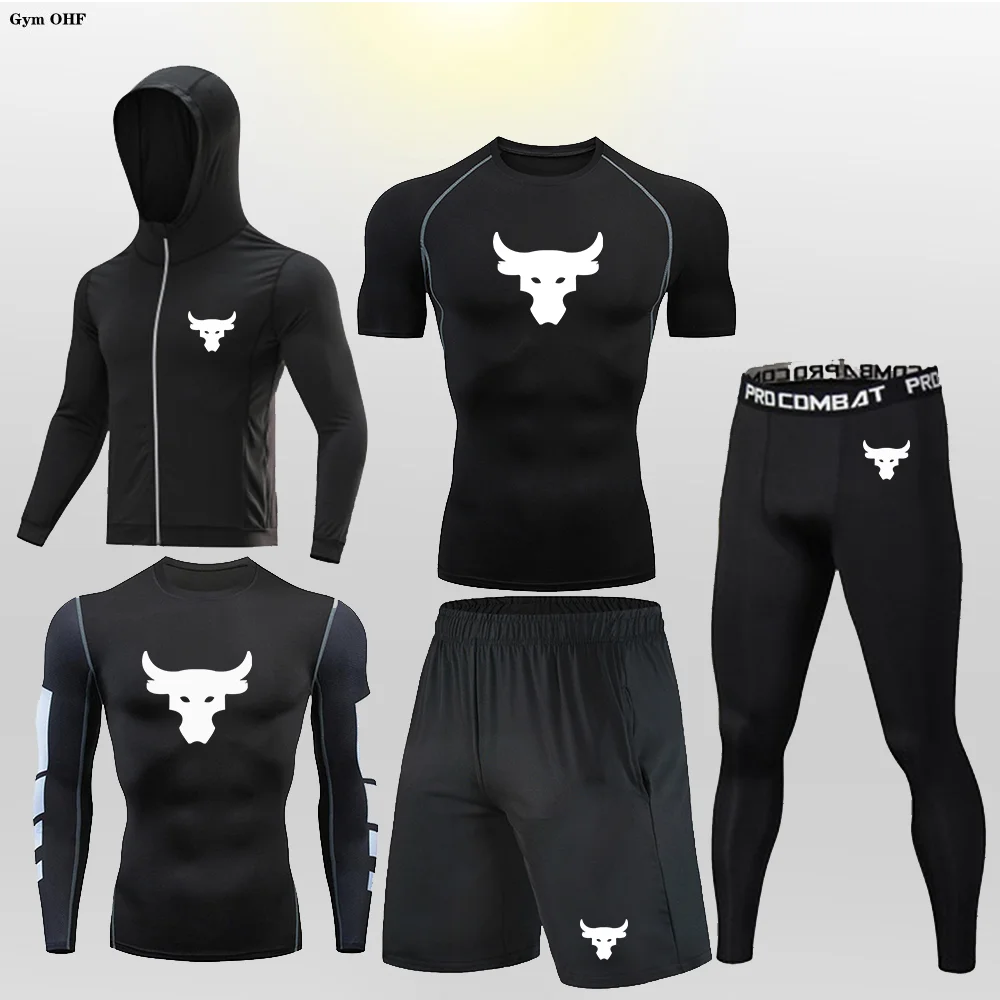 
                  
                    MMA Rashguard Men Sportswear Compression Sport Suits Quick Dry Clothes Jogger Training Gym Fitness Tracksuits Tights Running Set
                  
                