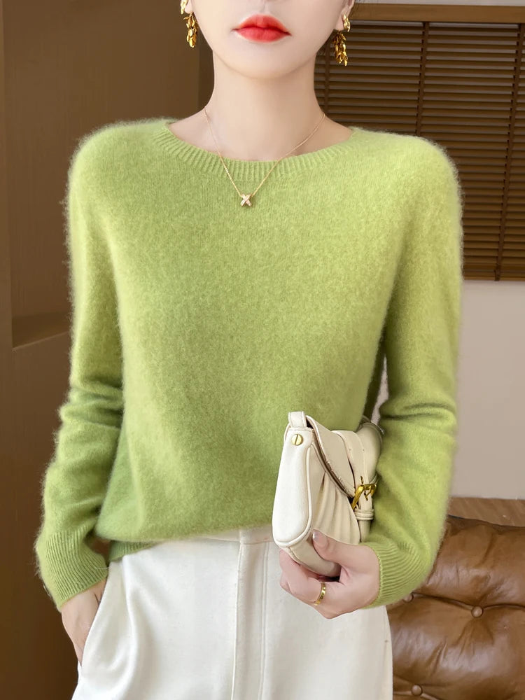 
                  
                    MOUNT Autumn Winter Women Clothing O-Neck Pullover 100% Merino Wool Sweater New Fashion Cashmere...
                  
                