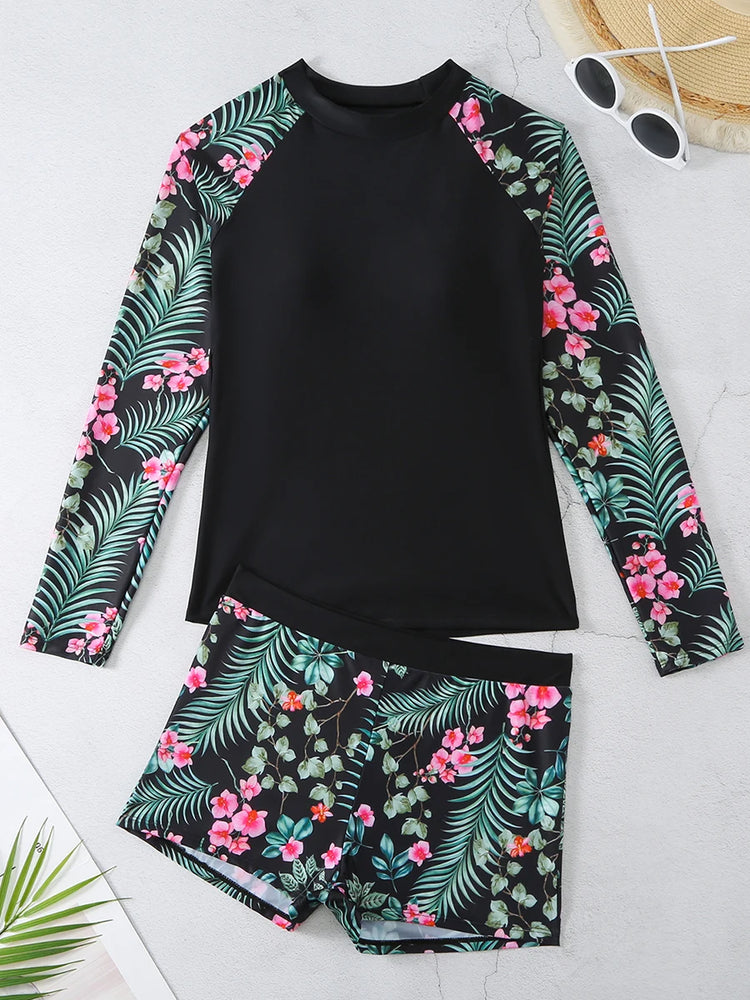 
                  
                    2024 Long Sleeve Surfing Swimsuit Print Swimwear Women Two Pieces Diving Clothes Beachwear Bathing Swimming Swim Suit
                  
                