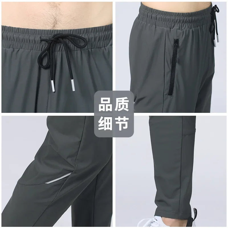 
                  
                    Fashion Icy feeling Joggers Pant Men Muscle Fitness Running Pants Training Sport Quick Dry Gym Sweatpants Bodybuilding Trouser
                  
                