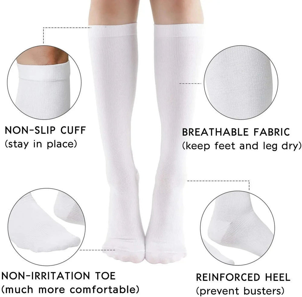 
                  
                    3/5/6 Double Compression Socks Medical Varicose Veins Swollen Calves Solid Color Sports Socks Elastic Outdoor Marathon Cycling
                  
                