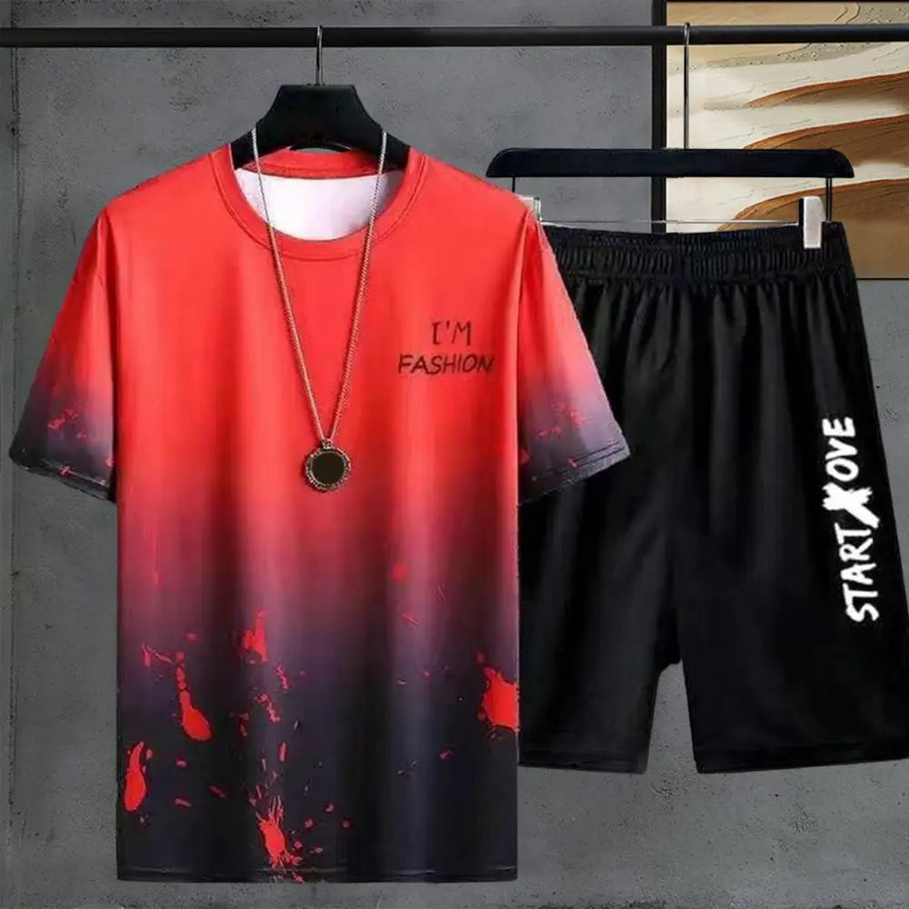 
                  
                    Stylish Summer Tracksuit Thin Leisure Outfit Elastic Waistband Male Casual T-shirt Shorts Activewear Sweat Absorption
                  
                