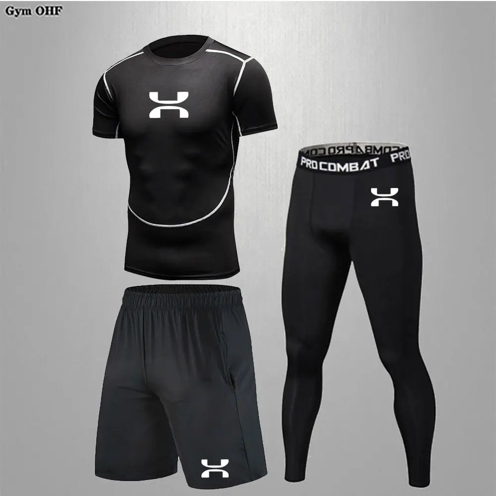 
                  
                    Running Sets Men Sport Compression T-Shirt Sportswear Gym Fitness Jogging Training Yoga Leggings Tracksuit Men Suit Rashgard MMA
                  
                