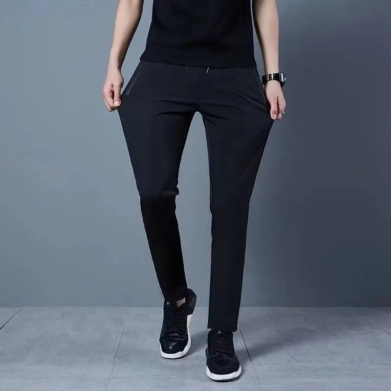 
                  
                    Men's Casual Pants Business Stretch Slim Fit Elastic Waist Jogger Korean Classic Blue Black Gray Male BrandTrousers Men's Casual
                  
                