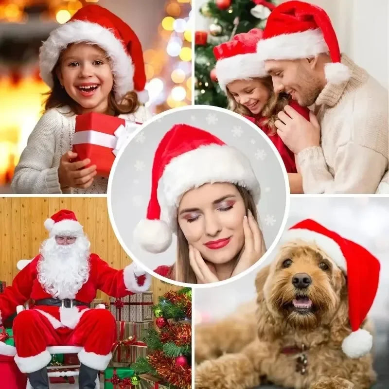 
                  
                    Plush Christmas Santa Hat Xmas Long Plush Holiday Red Hat for Adults and Kids Unisex 2024 New Year Festive Party Supplies
                  
                