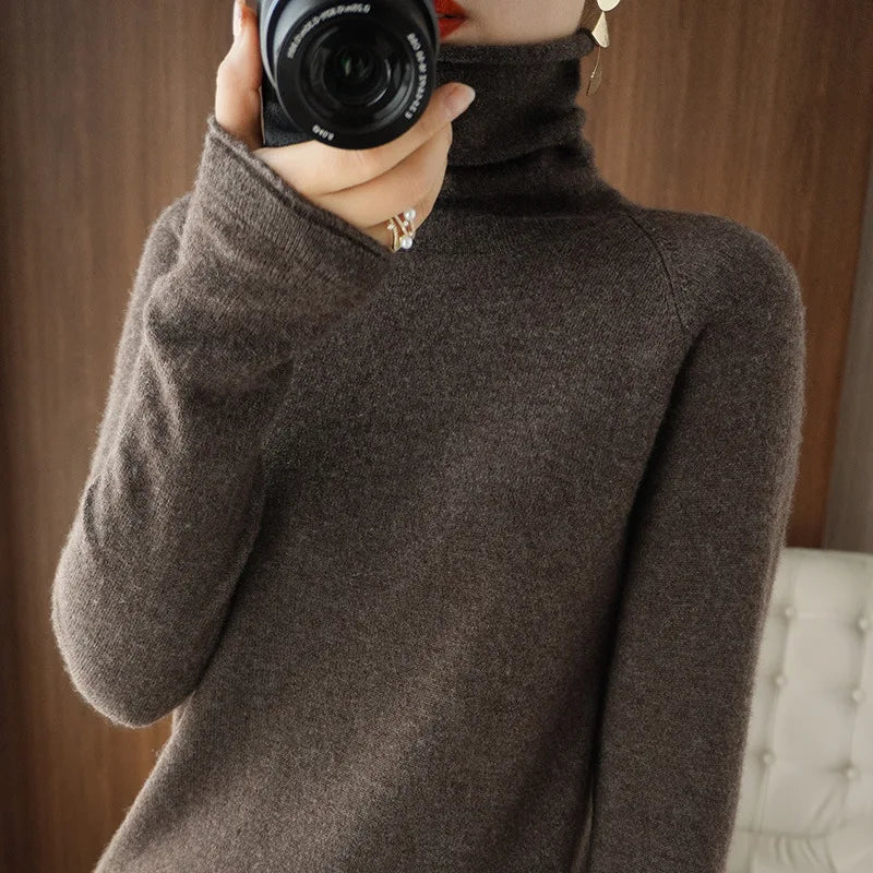 
                  
                    MOUNT Autumn Winter Women Sweaters Turtleneck Long Sleeve Solid Slim Fit Basic Knit Tops Warm...
                  
                