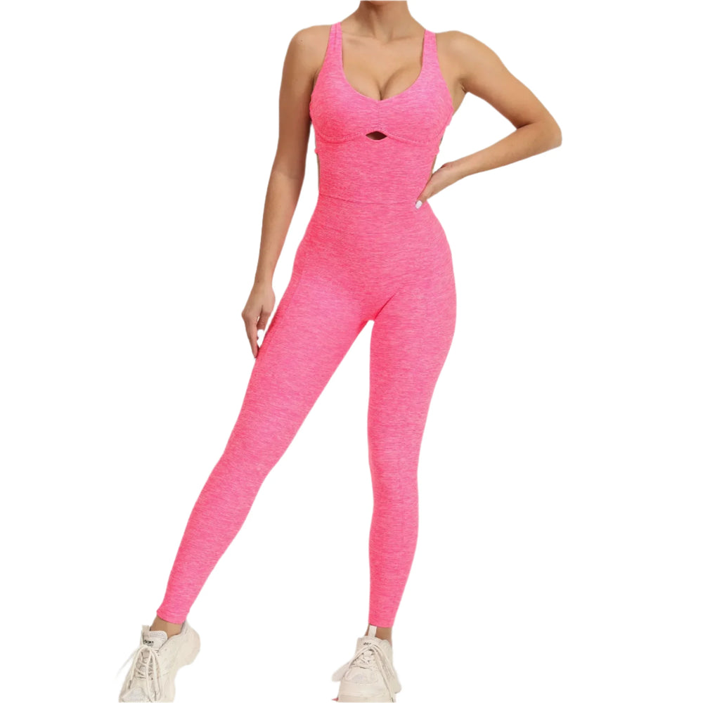 Seamless Yoga Jumpsuits Sports Fitness Peach Hip Raise Cross Beauty Back Dance Belly Contracting One-piece Tracksuits for Women